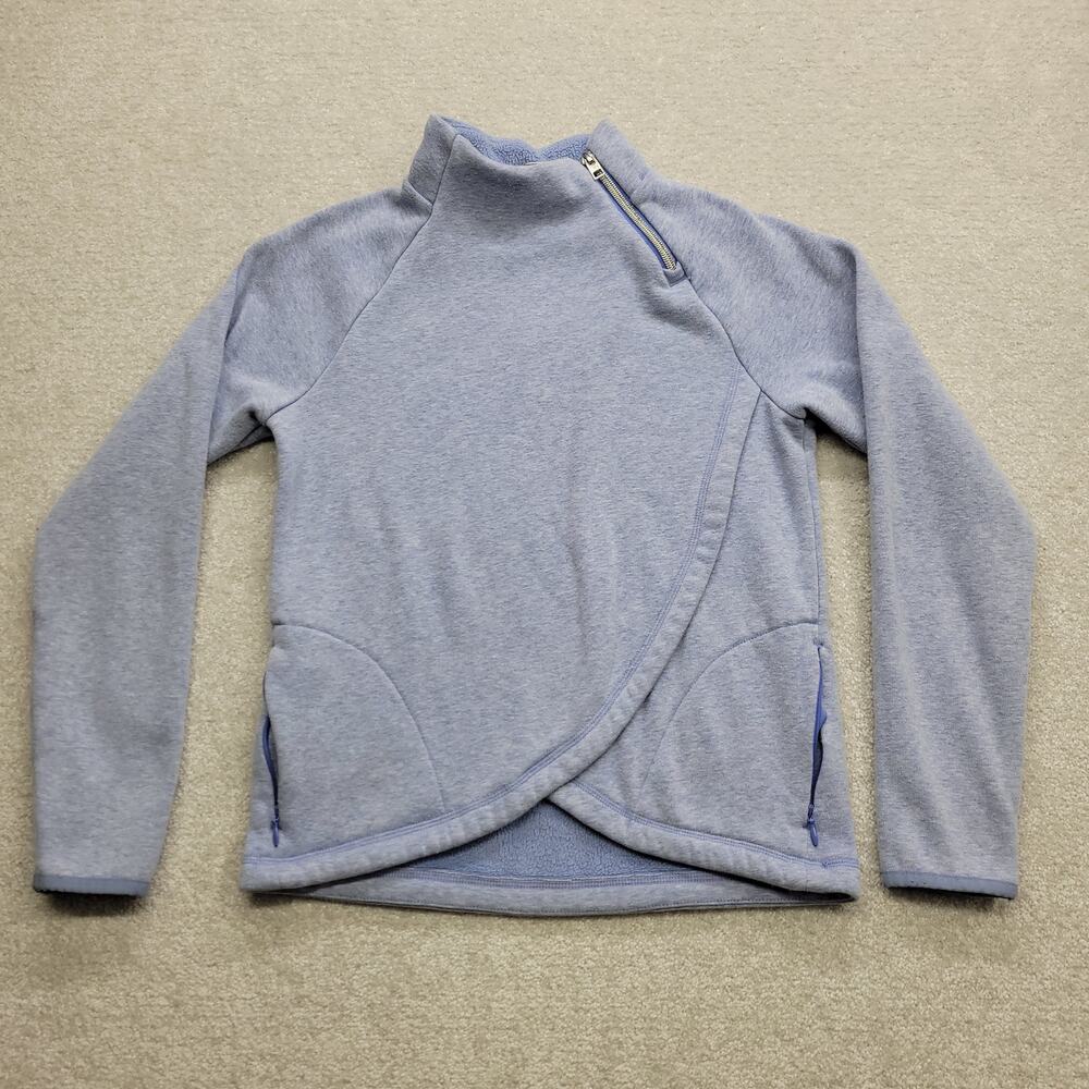 Athleta Girl Pullover Fleece Jacket Youth L 12 Blue 1/4 Zip Cozy